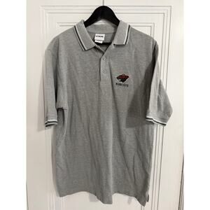 Retro Minnesota Wild Gray Polo Shirt Men's Size Large